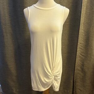 love, Fire Cream Sleeveless Knot Tank Dress